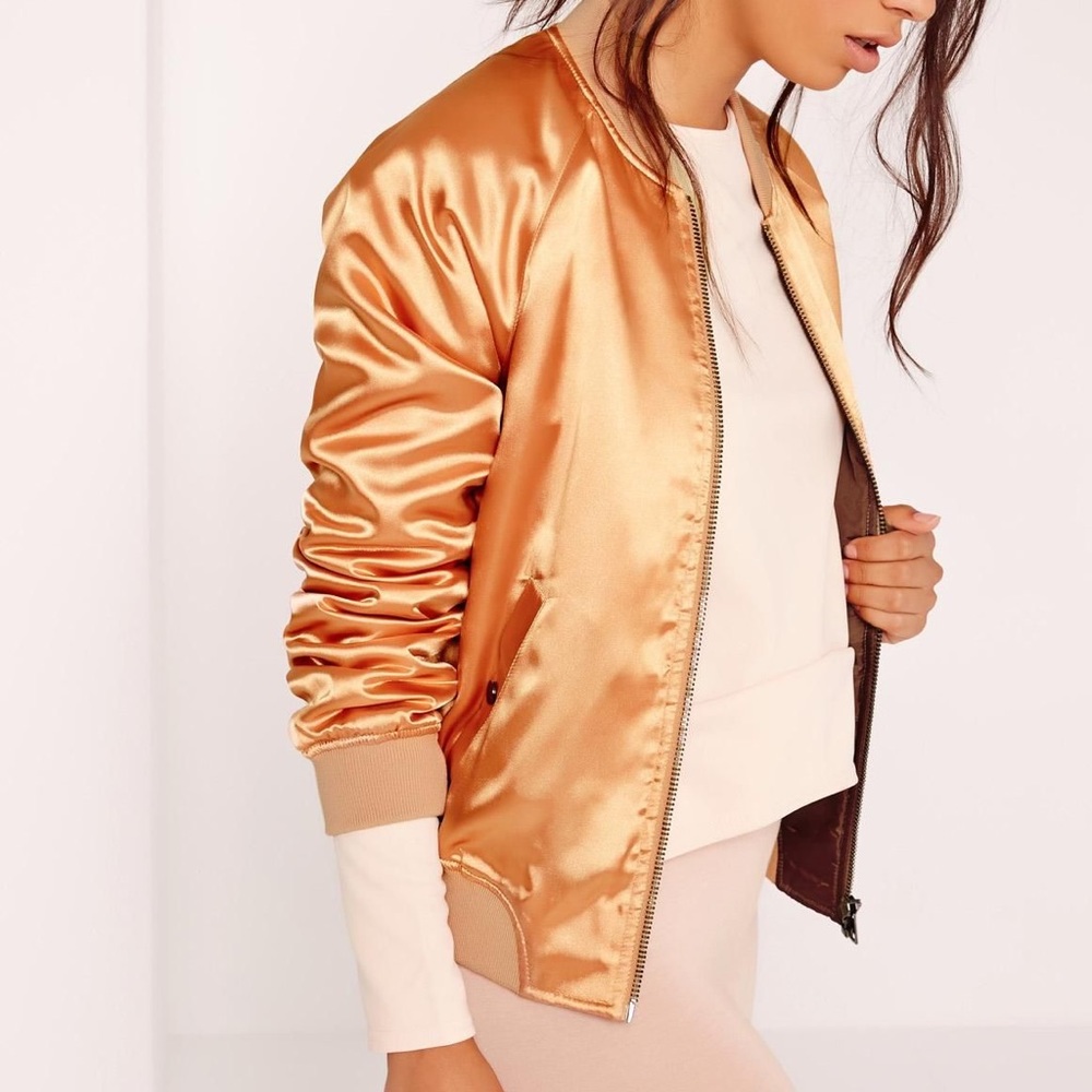 Cute golden bomber jacket.